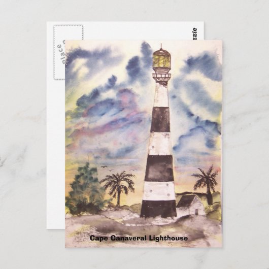 Kaapse vuurtoren, Kaap Canaveral Light ... Briefkaart (Voorkant / Achterkant)