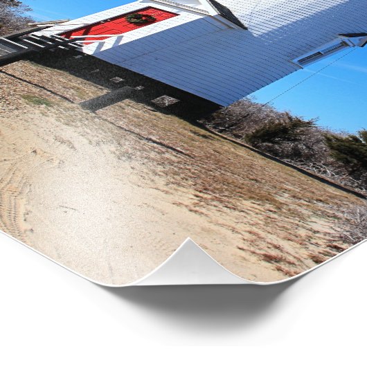 Kaapse vuurtoren, Massachusetts Chappaquiddick Foto Afdruk (Hoek)