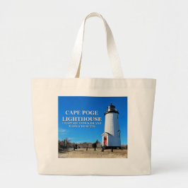 Kaapse vuurtoren, Massachusetts Chappaquiddick Grote Tote Bag