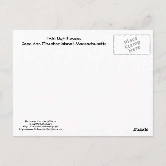 Kaapse vuurtoren met dubbele Briefkaart (Achterkant)