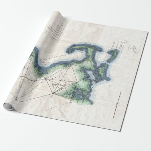 Kaapskaart aan de kust van New England Cadeaupapier (Uitgerold)