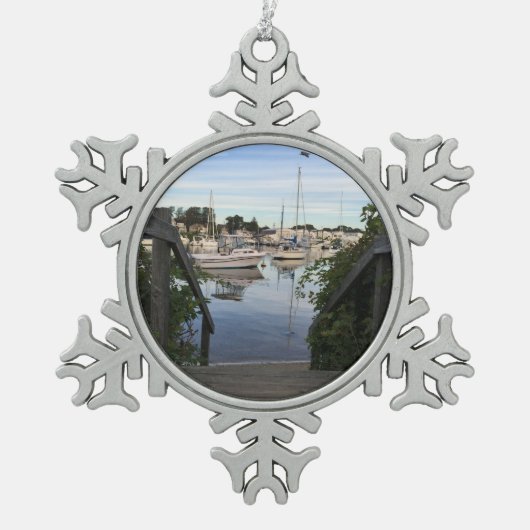 Kaapskaartversiering - Falmouth Harbour Tin Sneeuwvlok Ornament (Voorkant)