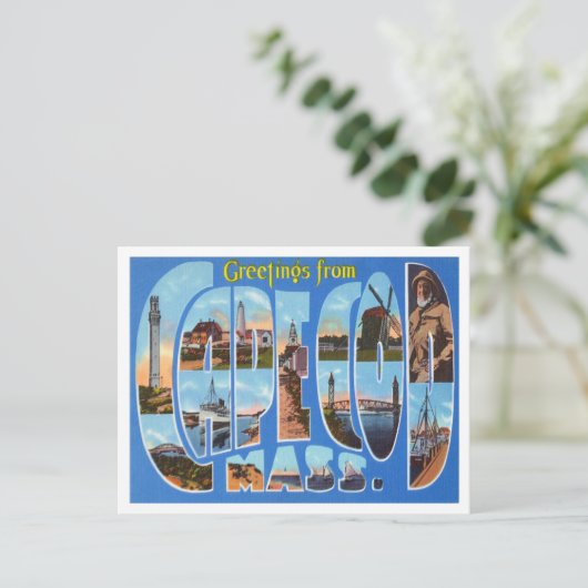 Kaapskabeljauw, Massachusetts Travel Briefkaart (Staand voorkant)