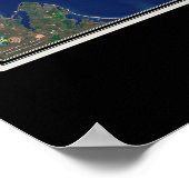 Kaapskabeljauw Massachusetts van ruimtesatellietka Poster (Hoek)