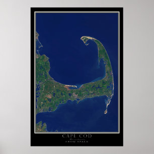 Kaapskabeljauw Massachusetts van ruimtesatellietka Poster