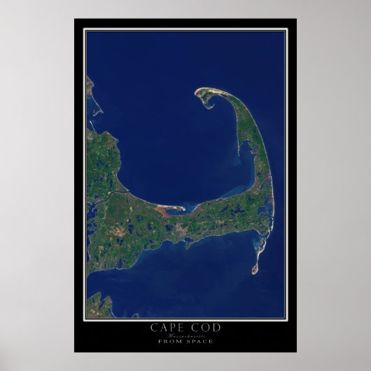 Kaapskabeljauw Massachusetts van ruimtesatellietka Poster (Voorkant)