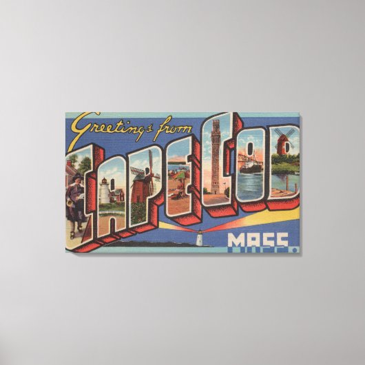 Kaapskabeljauw, MassachusettsGrote letterscènes Canvas Afdruk (Voorkant)