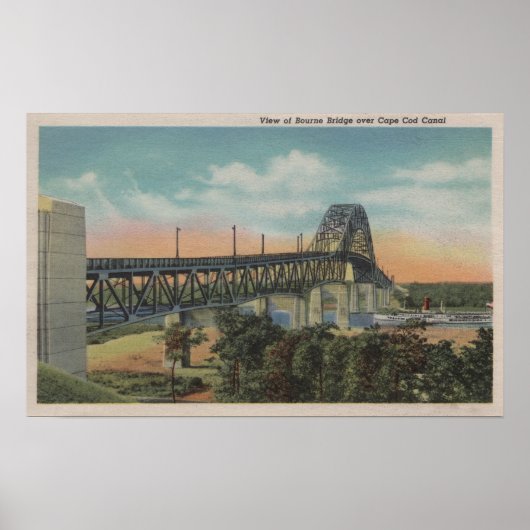Kaapskabeljauw, MassachusettsView of Bourne Bridge Poster (Voorkant)