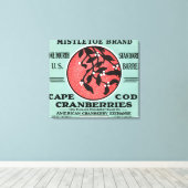 Kaapskabeljauw Mistletoe Brand Cranberry Label Canvas Afdruk (Insitu (Houten vloer))