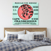 Kaapskabeljauw Mistletoe Brand Cranberry Label Canvas Afdruk (Insitu (Slaapkamer))