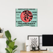 Kaapskabeljauw Mistletoe Brand Cranberry Label Poster (Thuiskantoor)