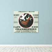 Kaapskabeljauw Pheasant Brand Cranberry Label Canvas Afdruk (Insitu (Houten vloer))