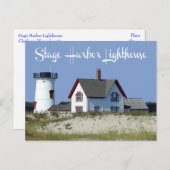 Kaapskabeljauw, Stage Harbour Light, Chatham MA Po Briefkaart (Voorkant / Achterkant)