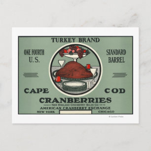 Kaapskabeljauw Turkije Brand Cranberry Label Briefkaart