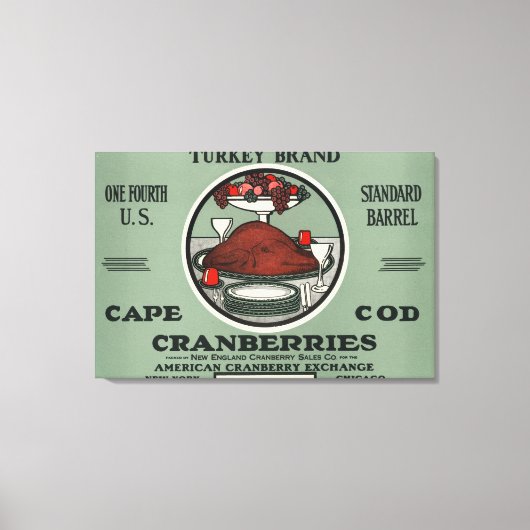 Kaapskabeljauw Turkije Brand Cranberry Label Canvas Afdruk (Voorkant)
