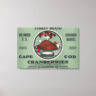 Kaapskabeljauw Turkije Brand Cranberry Label Canvas Afdruk