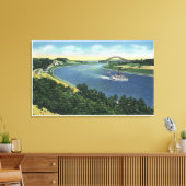 Kaapskabelkanaal Uitzicht van de Sagamore Bridge Canvas Afdruk (Insitu (Woonkamer))