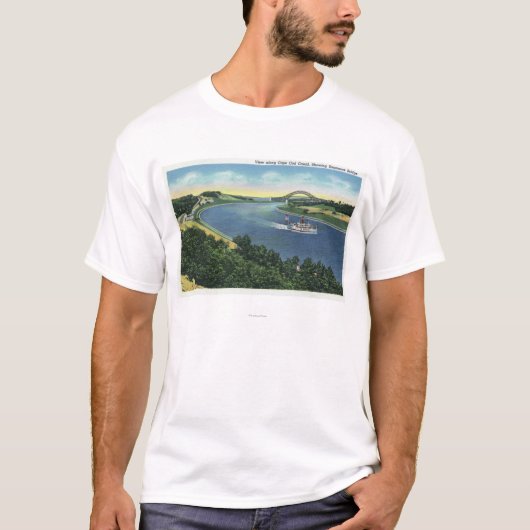 Kaapskabelkanaal Uitzicht van de Sagamore Bridge T-shirt (Voorkant)