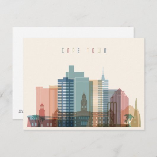 Kaapstad, Afrika | City Skyline Briefkaart (Voorkant / Achterkant)