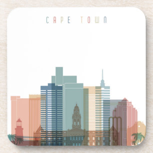 Kaapstad, Afrika   City Skyline Drankjes Onderzetter