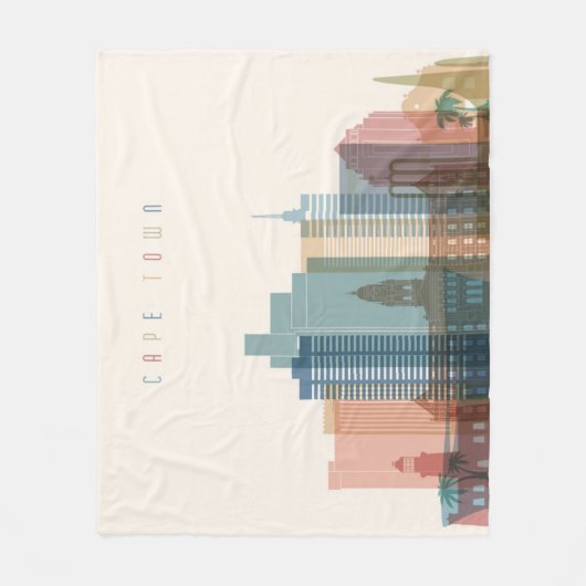 Kaapstad, Afrika | City Skyline Fleece Deken (Voorkant)