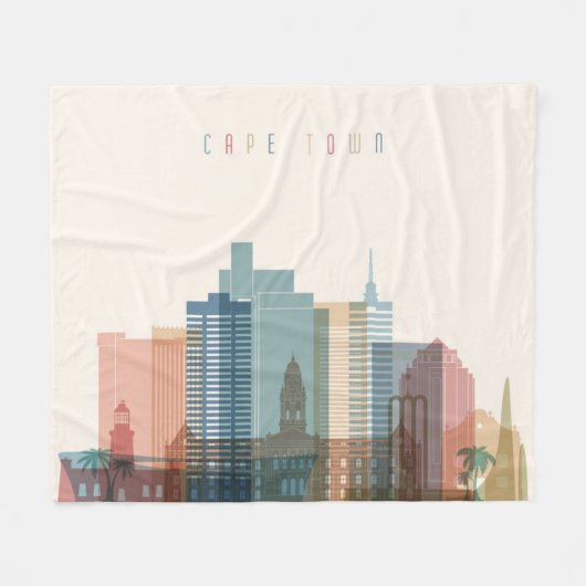 Kaapstad, Afrika | City Skyline Fleece Deken (Voorkant (Horizontaal))