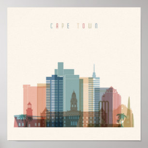 Kaapstad, Afrika City Skyline Poster