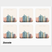 Kaapstad, Afrika | City Skyline Vierkante Sticker (Vel)