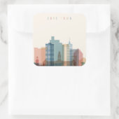 Kaapstad, Afrika | City Skyline Vierkante Sticker (Tas)