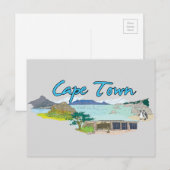 Kaapstad, beroemde stad Zuid-Afrika Briefkaart (Voorkant / Achterkant)