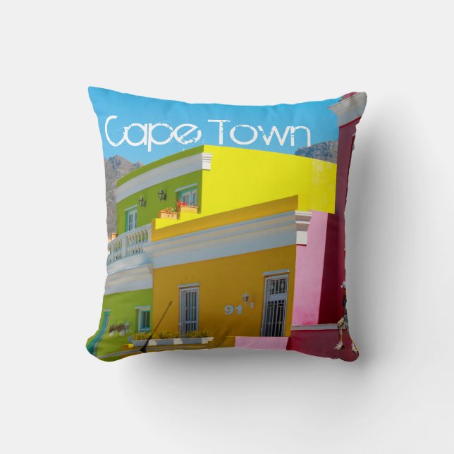 Kaapstad Bo-Kaap Cityscape Zuid-Afrika Kussen (Voorkant)