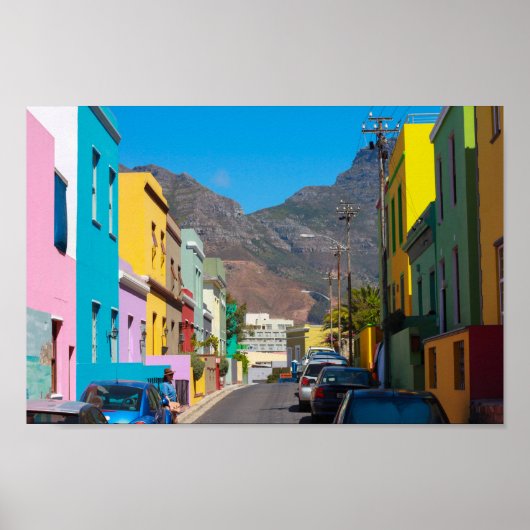 Kaapstad Bo-Kaap Cityscape Zuid-Afrika Poster (Voorkant)