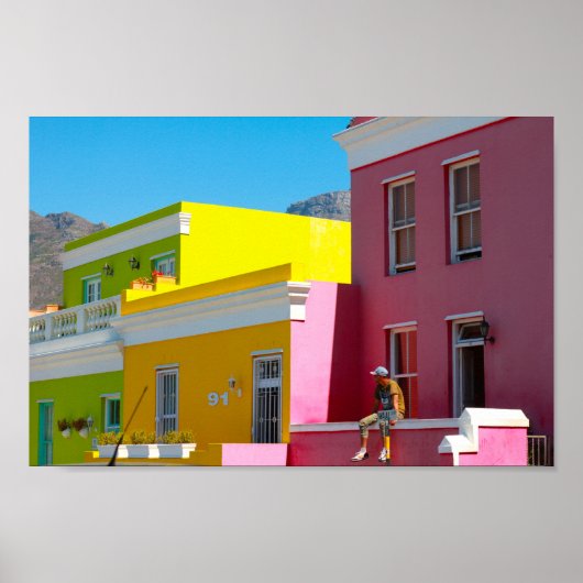 Kaapstad Bo-Kaap stadsgezicht Zuid-Afrika Poster (Voorkant)