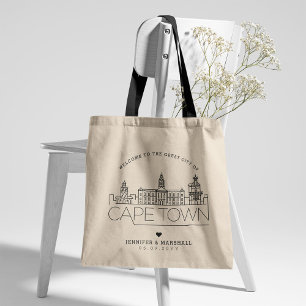 Kaapstad bruiloft   Stijlvolle Skyline Canvas tas