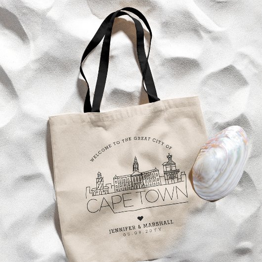 Kaapstad bruiloft | Stijlvolle Skyline Canvas tas