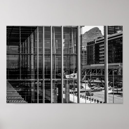 Kaapstad Cityscape Lion's hoofd Zuid-Afrika Poster (Voorkant)