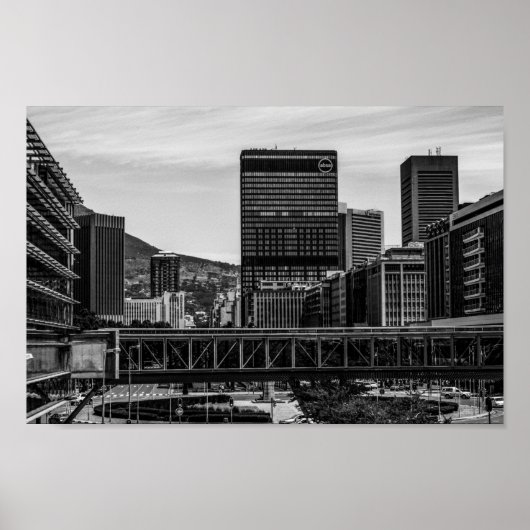 Kaapstad Cityscape Lion's hoofd Zuid-Afrika Poster (Voorkant)