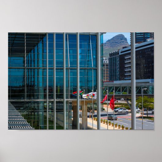 Kaapstad Cityscape Lion's hoofd Zuid-Afrika Poster (Voorkant)
