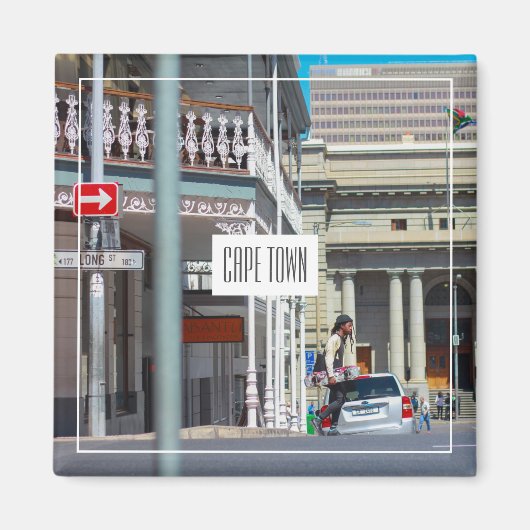 Kaapstad Cityscape Street Zuid-Afrika Magnet (Voorkant)