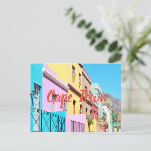 Kaapstad Colorful Houses Bo Kaap Street Briefkaart (Staand voorkant)