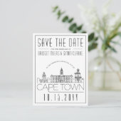 Kaapstad | De gestileerde Veldlijn sparen de Datum Briefkaart (Staand voorkant)