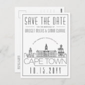 Kaapstad | De gestileerde Veldlijn sparen de Datum Briefkaart (Voorkant / Achterkant)