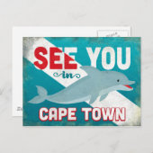 Kaapstad Dolphin - Retro Vintage Travel Briefkaart (Voorkant / Achterkant)