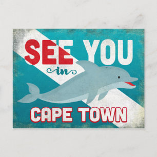 Kaapstad Dolphin - Retro Vintage Travel Briefkaart