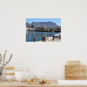 Kaapstad Harbour en Tafelberg Poster (Keuken)