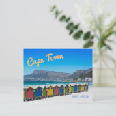 Kaapstad - Heldere strandhutten in Muizenberg Briefkaart (Staand voorkant)