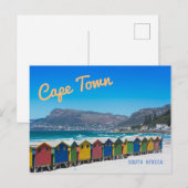 Kaapstad - Heldere strandhutten in Muizenberg Briefkaart (Voorkant / Achterkant)