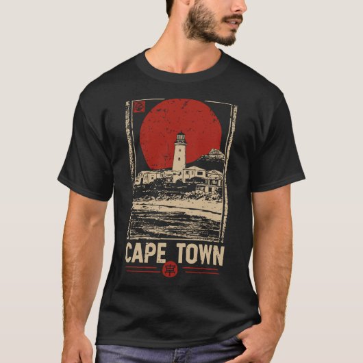 Kaapstad - Japanse Ukiyo-e Style City Print T-shirt (Voorkant)