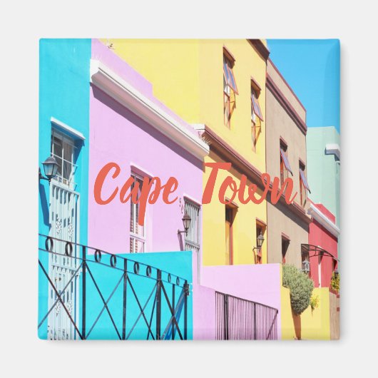 Kaapstad Kleurrijke Huizen Straat Uitzicht Magneet (Voorkant)