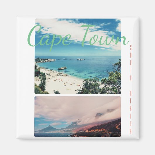 Kaapstad Lion's Head Beach Collage Magneet (Voorkant)